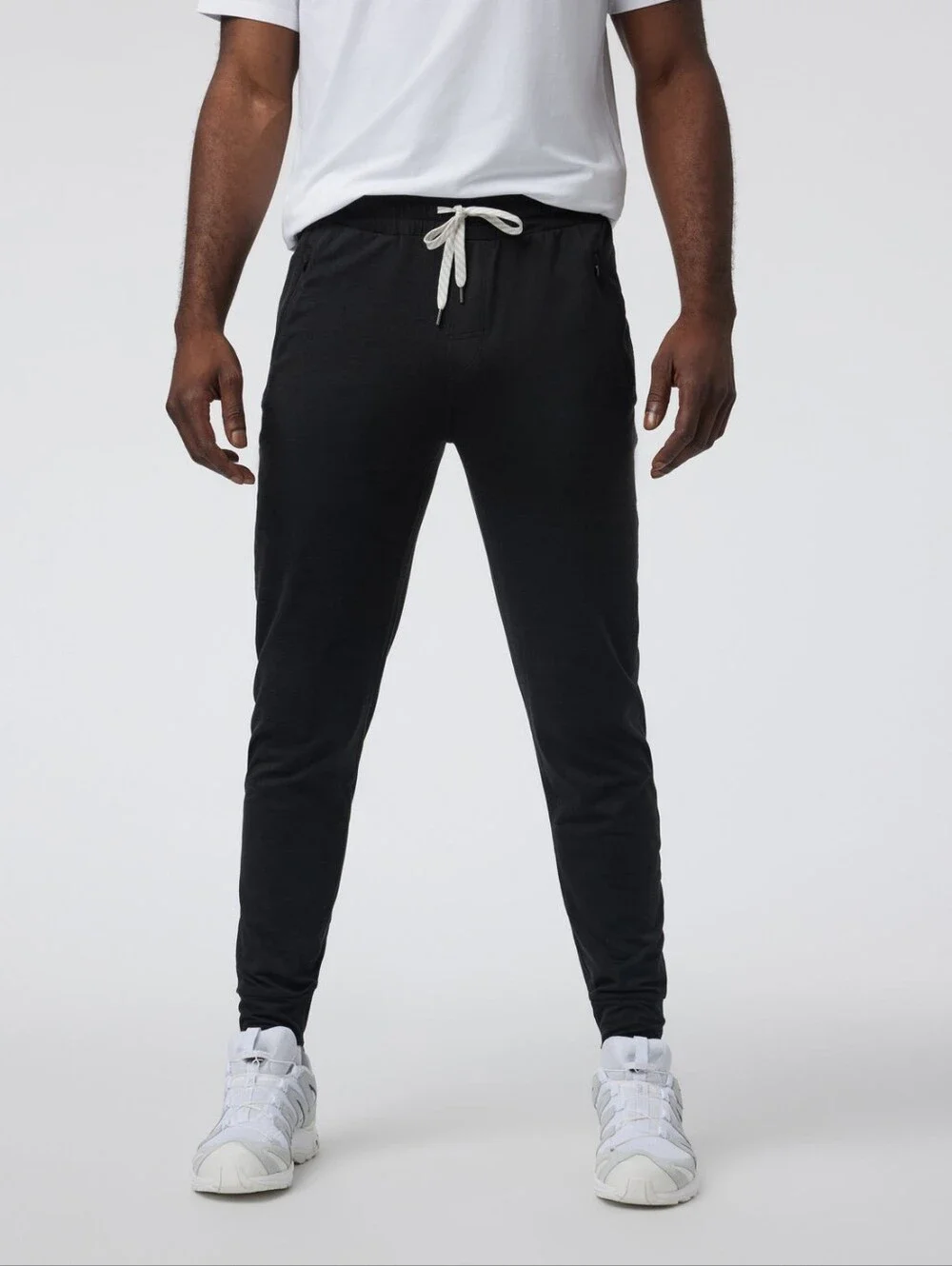 Vuori Black Men's Joggers with White Drawstring